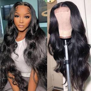 lot 20169 image: ZILING 22 Inch Body Wave Wear and Go Glueless Wigs Human Hair Pre Plucked Pre Cut with Baby Hair 200 Density 4x4 Lace Front Closure Wigs for Women