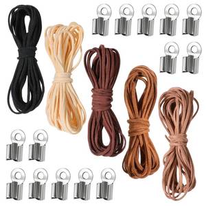 lot 20174 image: JJUNW 5Rolls Leather Cord, 5M X 2mm Suede Hand Making Jewellery String with Clasp Leather Laces Braiding String Lace for Necklace Bracelet DIY Crafts Dreamcatcher