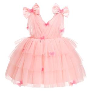 lot 20175 image: IMEKIS First Birthday Outfit Girl Butterfly Dress for Toddler 2nd 3rd 4th 5th Birthday Cake Smash Photoshoot Kids Princess Formal Spring Baby Tulle Party Wedding Gowns Pink Butterfly 2-3T