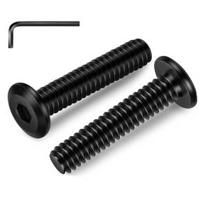 lot 20190 image: MewuDecor 516-18 x 2 Flat Head Socket Head Screw Furniture Bolts Countersunk Connector Screws, Stainless Steel 18-8 (304), Black Oxide, Fully Threaded, 10 PCS