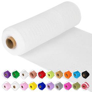 lot 20192 image: Deco Mesh Ribbon - 10inch x 30 feet Each Roll Metallic Foil Mesh Ribbon for Christmas, Valentines Easter Wreath and Home Decorating (White, Colorful Foil)