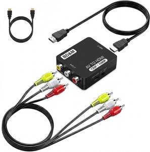 lot 20225 image: BD&M AV to HDMI Converter, RCA to HDMI, 1080P Mini RCA Composite CVBS Video Audio Converter Adapter Support PALNTSC for TVPC PS3 STBXbox VHSVCRBlue-Ray DVD Players