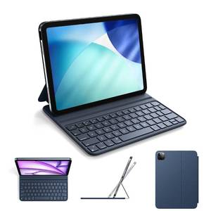 lot 20226 image: HOU Slim Bluetooth Keyboard Case for iPad Air 11 inch M4M3M2(202620252024), Air 5th4th, Pro 11 (1st-4th Gen), Smart Folio, Magnetic Stand (2 Angles), Magnetic Charging, Synthetic Leather, Blue
