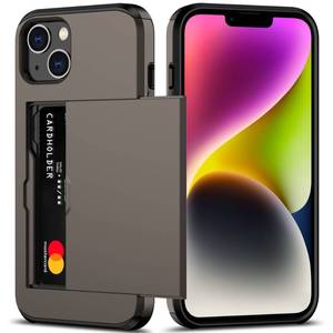 lot 20233 image: Nvollnoe for iPhone 14 Case with Card Holder Heavy Duty Protective Dual Layer Shockproof Hidden Card Slot Slim Wallet Case for iPhone 14 for Women&Men(Coffee)