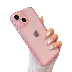lot 20240 image: ZTOFERA Designed for iPhone 15 6.1 inch,Sparkly Cute Clear Case for Women Girls,Glitter Bling Flexible Soft TPU Silicone Bumper Protective Cover for iPhone 15,Pink