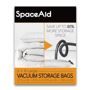 lot 20246 image: SpaceAid Jumbo Vacuum Storage Bags, Space Saver Sealer Compression Bags for Comforters, Blankets, Pillows, Bedding, Clothes (X-Large 3 Pack)