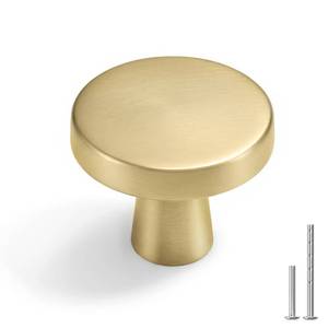 lot 20253 image: Goldenwarm 10Pack Brushed Gold Drawer Knobs for Cabinets, Brushed Brass Round Cabinet Knobs for Dresser Drawers