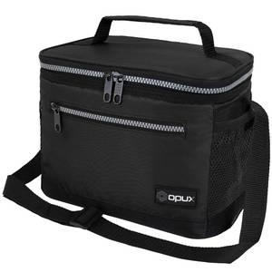lot 20262 image: opux Insulated Lunch Box Men Women, Lunch Bag for Work School, Leakproof Soft Cooler Tote Adult, Large Lunch Pail Kids Boys Girls, Picnic Beach Food Bag with Shoulder Strap, Black