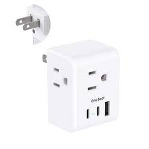 lot 6264 image: OneBeat Multi-Port USB Wall Charging Station right pin slightly bent