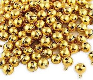 lot 12378 image: LASSUM 200PCS 8mm Jingle Bells Small Bell Mini Bells for DIY Bracelet Anklets Necklace KnittingJewelry Making (Gold)