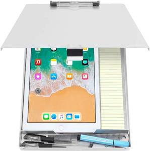 lot 1200 image: ROCOFF Metal Clipboard with Storage - Letter Size Aluminum Clipboards, Low Profile Clip Box Heavy Duty, Great for Office Jobsite or Classroom, Medical System, Law Enforcement, Single Compartment