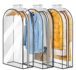 lot 1206 image: MISSLO 10 Gusseted All Clear Garment Bags for Hanging Clothes 3 Packs 40 Suit Bags for Closet Storage Hanging Clothes Storage Suit Cover for Shirts, Coats, Dresses