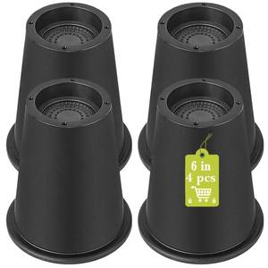 lot 1226 image: Yookwutar 4 Pack Furniture Risers 6 Inch, Bed Risers Heavy Duty for Table Desk Couch Chair Sofa Cabinet Bed Frame Dorm, Round Table Leg Risers Lift Height 6, Black