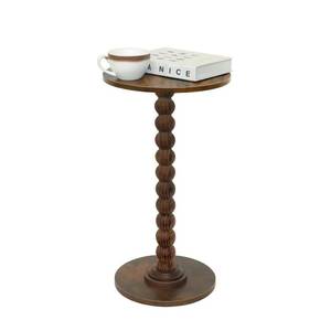 lot 1241 image: Fultyle Round Side Table, Small Drink Table for Small Spaces, Modern Accent Nightstand with Solid Wood Leg for Living Room, Bedroom, Corners, and Office (Rustic Brown)