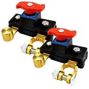 lot 2140 image: 2Pcs Car Battery Cut Off Switch,Car Battery Power Cut Off Switch Breaker,Adjustable Battery Disconnect Switch,Pure Copper Manual Rotary Battery Shut Off Switch for Car Truck RV Boat Supplies