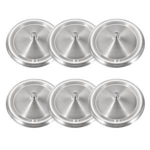 lot 2176 image: uxcell 6Pcs Stainless Steel Mug Cover, 4.2 Universal Cup Lid Dust Prevention Brushed Surface Replacement Mug Lids for Hot Tea Home Kitchen Camping Daily Use