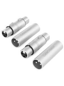 lot 2180 image: CableCreation 2-Pair XLR Male to Male & XLR Female to Female 3PIN Adapter Connector Compatible with Microphone,Mixer,Silver