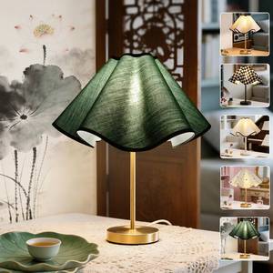 lot 2182 image: Small Scalloped Table Lamp Shades - Petal Lamp Shade for Table Lamps, Floor Lamps, bedside lamp and Pendant Light, UNO Fitter for E27, E26 and E14 Base (Dark Green, 3.5  15  7 inch - 1 Pack)