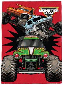 lot 2184 image: Jay Franco Kids Plush Throw Blanket �� Soft & Cozy Fleece Throw for Bedroom & Couch D�cor, Official Licensed Product, Red - Monster Jam, 60x90 - Large Blanket