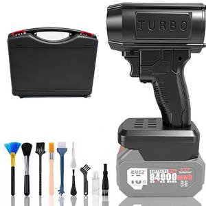 lot 2190 image: Piglulu Turbo Jet Double-Blow V3.0 Cordless Leaf Blower - 150,000 RPM 200 Mph High-Speed Handheld Fan for Lawn, Patio, Driveway, Garage Cleaning (for Dewalt)