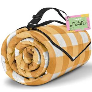 lot 2207 image: TigeJoy Extra Large Picnic Blanket Waterproof Foldable 80x80, Outdoor Picnic Mat Beach Blanket Sandproof for Park, Grass, Travel, Hiking, Camping Essentials, Gingham Picnic Blanket