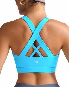 lot 2213 image: RUNNING GIRL Sports Bra for Women, Criss-Cross Back Padded Strappy Sports Bras Medium Support Yoga Bra with Removable Cups(2353 Brilliant Blue 2XL)