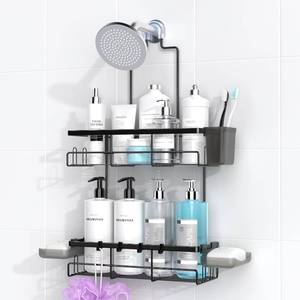 lot 3285 image: AKTECKE Shower Caddy Hanging Bathroom Organizer Rustproof Shelf for Inside Shower - No Drilling Racks Over Showerhead - Bath Shelves for Shampoo Soap