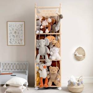 lot 3289 image: Mloong Stuffed Animal Storage, Wood Stuffed Animal Zoo Storage,Space Save Toy Organizer, Extra Large Capacity Plush Toy Cage,Stuffed Animal Holder,Gift for Nursery Playroom Kidroom Bedroom-54 inch
