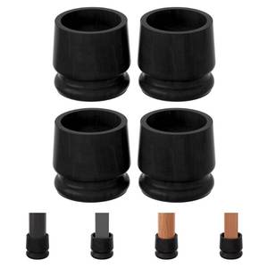 lot 3291 image: TQVAI Large Bed Risers Heavy Duty, 4 H(Inner 3 H), 2200 LBS Loading Capacity, Anti-Fall Edge, 4 Pack Wooden Bed Lifts Risers with Non-Slip Pads for King Queen Twin Full Bed Frame, Black