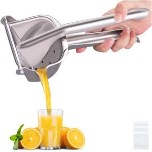 lot 3296 image: Real Stainless Steel Lemon Squeezer Citrus Juicer Hand Press Heavy Duty Manual Squeeze Juice Extractor Maker Orange Lime Grapefruit Presser - Bonus 50 Pcs Filter Bags