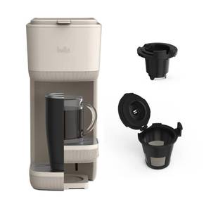 lot 3303 image: BELLA Single Serve Coffee Maker, K Cup & Coffee Ground Compatible with Removable, Adjustable Drip Tray, Auto Shutoff & Reusable Dishwasher Safe Accessories, Brews 6oz to 14oz, 1000 Watt, Oatmilk