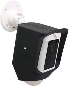 lot 4034 image: Silicone Skin Case Cover Compatible with Ring Spotlight Cam Battery or Solar (1st Generation), Offer Sun Glare UV Weather Protection & Disguise Spot Light Security Camera - Black
