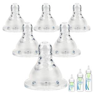 lot 4070 image: Silicone Nipple for Dr. Browns Narrow Baby Bottle,Level 2 Bottle Nippls, Medium Flow, 3m, 6 Count