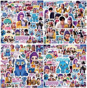 lot 4071 image: 300Pack Demon Stickers Hunter, Cute Kawaii Girl Group Decal Pack for Laptop, Phone, Water Bottle - Aesthetic Stickers for Journal, Tablet, Skateboard