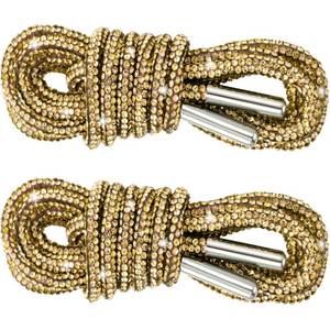 lot 4073 image: PAGOW 1 Pair Rhinestone Glitter Rope, Crystal Bling Bling Shiny Round Shoe Laces for Sneakers, Drawstring Cords Replacement for Sweatpants Shorts Crystal Hoodies (Gold, 100cm)