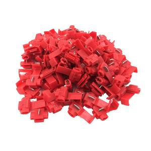 lot 4465 image: 100 Pcs Red Solderless Scotch Lock Wire Connectors 22-18 Gauge, Double Run or Tap Quick Splice Electrical Wire Terminals Connector