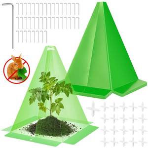 lot 4472 image: 20 Packs 12x 8 Garden Cloches for Plants,Plant Protectors from Animals,Plant Cages for Outdoor Plants,Plant Covers from Animals,Chicken Wire Cloche with Stakes for Protect Plants,Seedling,Vegetables