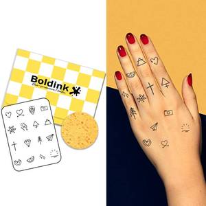 lot 4486 image: Boldink Temporary Tattoos,Semi Permanent Tattoos,15 Days Long Lasting Tattoo Stickers,Waterproof and Anti-reflective,Unique Design(Finger Tattoo 22)