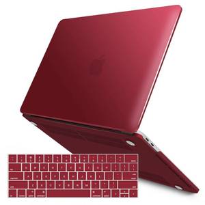 lot 4493 image: IBENZER Compatible with MacBook Pro 15 Inch Case 2019 2018 2017 2016 A1990 A1707, Plastic Hard Shell Case with Keyboard Cover for Mac Pro 15 Touch Bar, Wine Red, T15WR1B