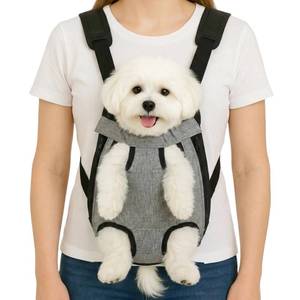 lot 4501 image: Dog Backpack Carrier, Front Pocket for Essentials, Legs Out Carrying Sling Travel Bag for Small Medium Dogs 2.5-4 Lbs, Soft Wearable Puppy Chest Carry Backpacks for WalkingHikingCampingTraveling