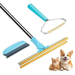 lot 4504 image: Bolfie 3 in 1 Carpet Rake for Pet Hair Removal, Tool Set of 3, 55 Long Handle Carpet Pet Hair Removal Carpet Scraper Dog Cat Hair Remover for Sofa, Couch, Car, Rug