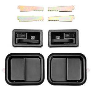 lot 6038 image: Door Handle Set, Compatible with 1991-1996 Jeep Wrangler YJ 1997-2006 TJ, Exterior & Interior Left Driver & Right Passenger Side  Replace# 79540 79541 55176383AE 55176382AE 55176477AC 55176476AC