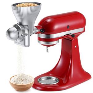 lot 6044 image: All Metal Grain Mill Attachment for KitchenAid Stand Mixer with 12 Grind Level Flour Mill, Grain Mill Attachment Fit for Grinding Wheat, Corn, Oats, Buckwheat,Millet and Other Cereals