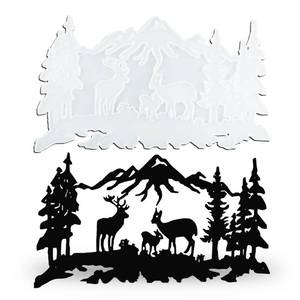 lot 6054 image: Deers Family Wall Decor Resin Mold, Deer Wall Art Silicone Mold for Epoxy Resin Casting,Wall Mount Decor DIY Animal Resin Casting Craft used
