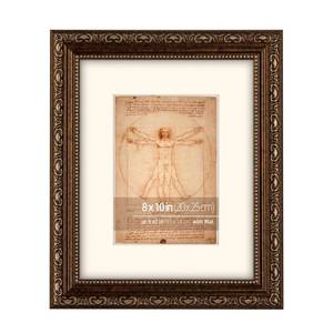 lot 6060 image: WYNCO 8x10 Vintage Bronze with Silver Scrollwork Ornate Accents Classic Picture Frame, Matted for 5x7 inches Photos, made by 1.25 in Wide Embossed Frame and Real Glass Cover