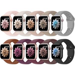 lot 6343 image: 10 Pack Silicone Bands Compatible with Apple Watch 38mm 40mm 41mm 42mm 44mm 45mm 46mm 49mm Women Men, Soft Waterproof Replacement Wrist Sport Band for iWatch Series 11 10 9 8 7 6 5 4 3 2 1 SE Ultra