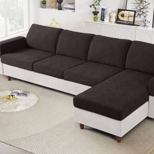 lot 6362 image: Ruaozz Couch Cushion Covers for Sectional Sofa Stretch Seat Cushion Covers Washable Sofa Slipcovers for L Shaped Soft Furniture Protector Pet Friendly (3 PC Seat or Back Cover, Chocolate)