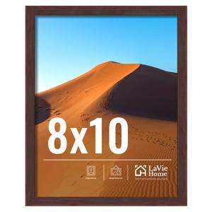 lot 6368 image: LaVie Home 8x10 Picture Frame for Wall Display, 8x10 Brown Picture Frame with HD Plexiglas, 8 x 10 Poster Frame 1 Pack, Display Frame for Vertical or Horizontal, Classic Collection