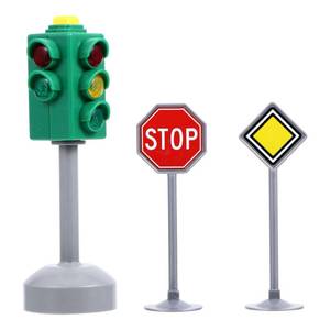 lot 6395 image: TOYANDONA Traffic Signs Toy Set Multicoloured Road Light Stop Safety Traffic Maker Crosswalk Signal Toy for Kids Birthday Education Gifts