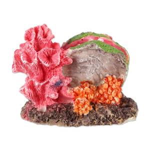 lot 6418 image: CAPASTEC Aquarium Coral Reef Decor, Artificial Coral Reef Decor, Resin Coral Decoration Ornaments, for Goldfish Betta Fish Fish Tank Decoration Accessories, 3.15x2.09x2.64, Pink Orange